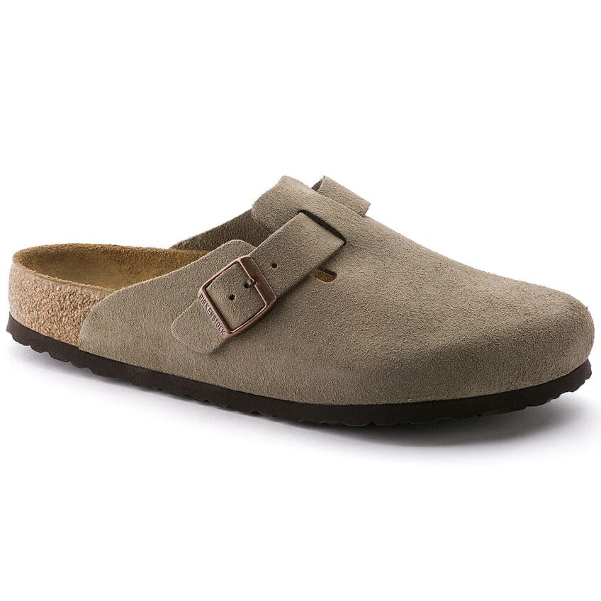 Birkenstock Boston Soft Footbed Suede Leather Regular - Taupe