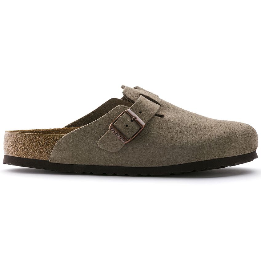 Birkenstock Boston Soft Footbed Suede Leather Regular - Taupe