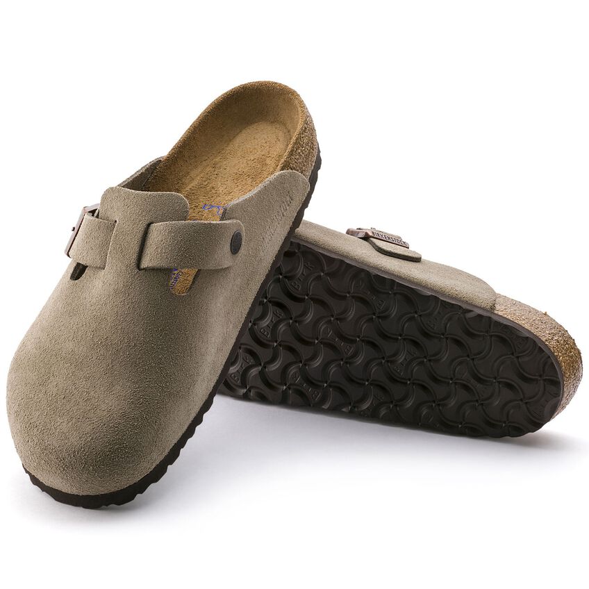 Birkenstock Boston Soft Footbed Suede Leather - Taupe