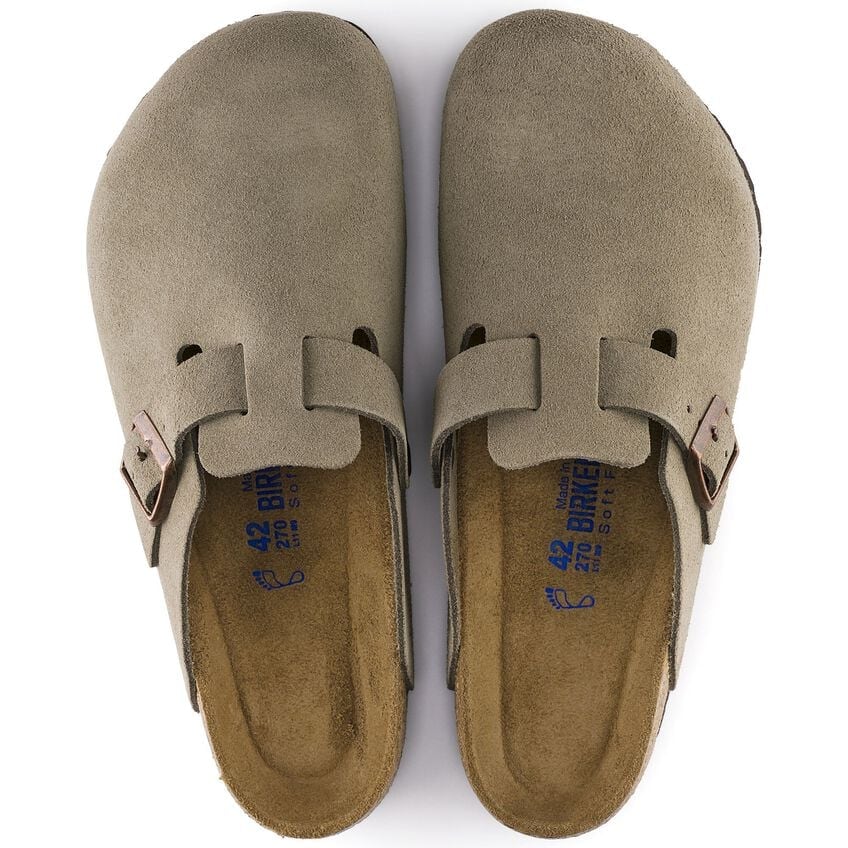 Birkenstock Boston Soft Footbed Suede Leather Regular - Taupe