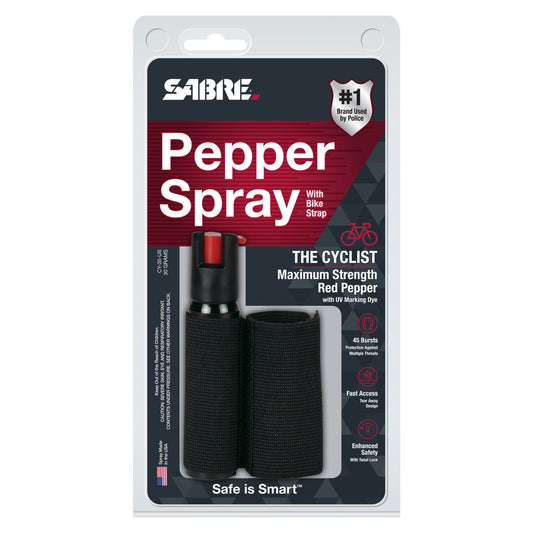 SABRE Cyclist Pepper Spray w/ Adjustable Bike Strap